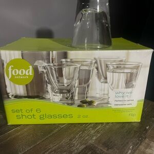 Food Network Set of 6 Clear Shot Glasses
